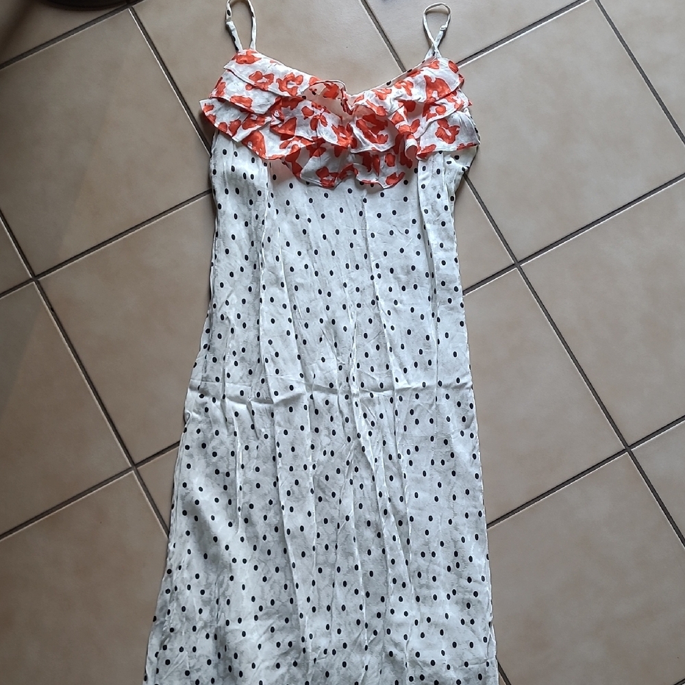 RIXO Black and Red Ruffled Tiered Maxi Sundress